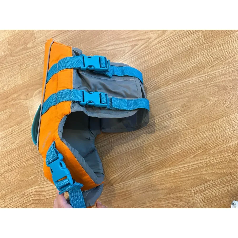 RC Pets Tidal Life Vest, Adjustable Dog Life Jacket, Orange/Teal, Size Small